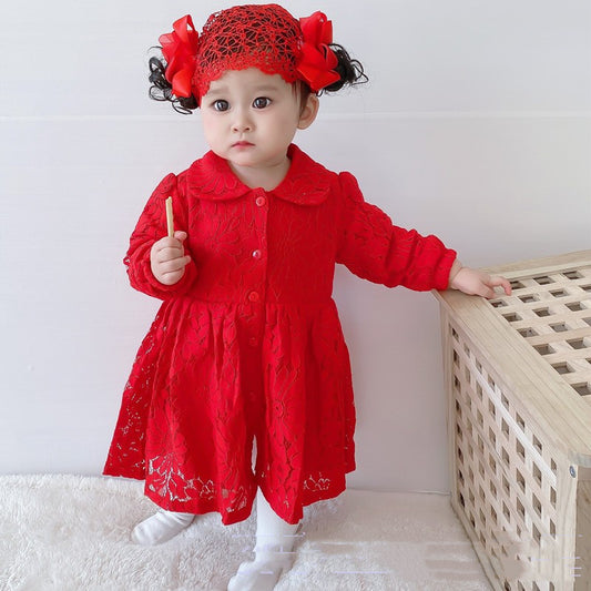Baby Girl Full Moon Dress – Elegant Princess Outfit for 1st Month Celebration
