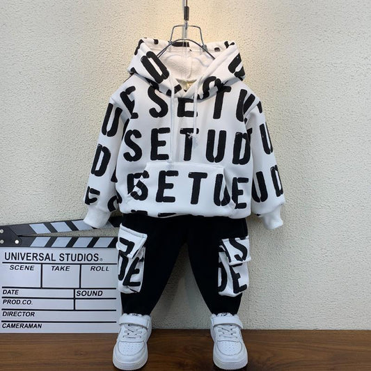 Winter Baby Clothes Set – Thickened Sweater 2-Piece Outfit for Kids