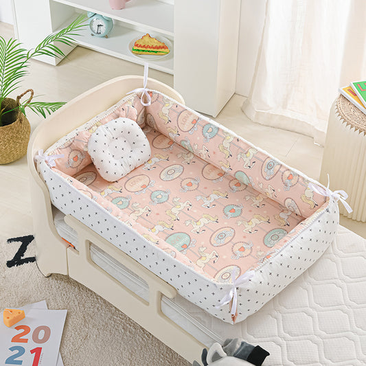 Foldable Portable Crib with High Border – Anti-Pressure Sleep Support