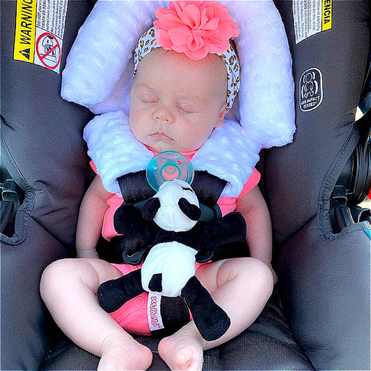 Baby Car Seat Head Support Pillow with Seat Belt Strap Covers – Soft Neck Protection