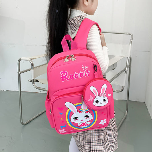 Cute Cartoon Children’s Schoolbag with Spine Protection & Coin Purse
