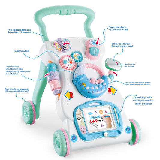 Multifunctional Baby Walker Toy – Push & Learn Activity Center