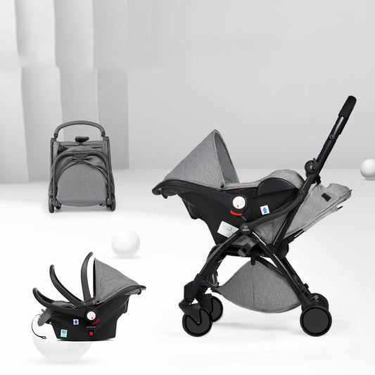 3-in-1 Automatic Folding Baby Stroller – Travel System with Basket & Convertible Modes