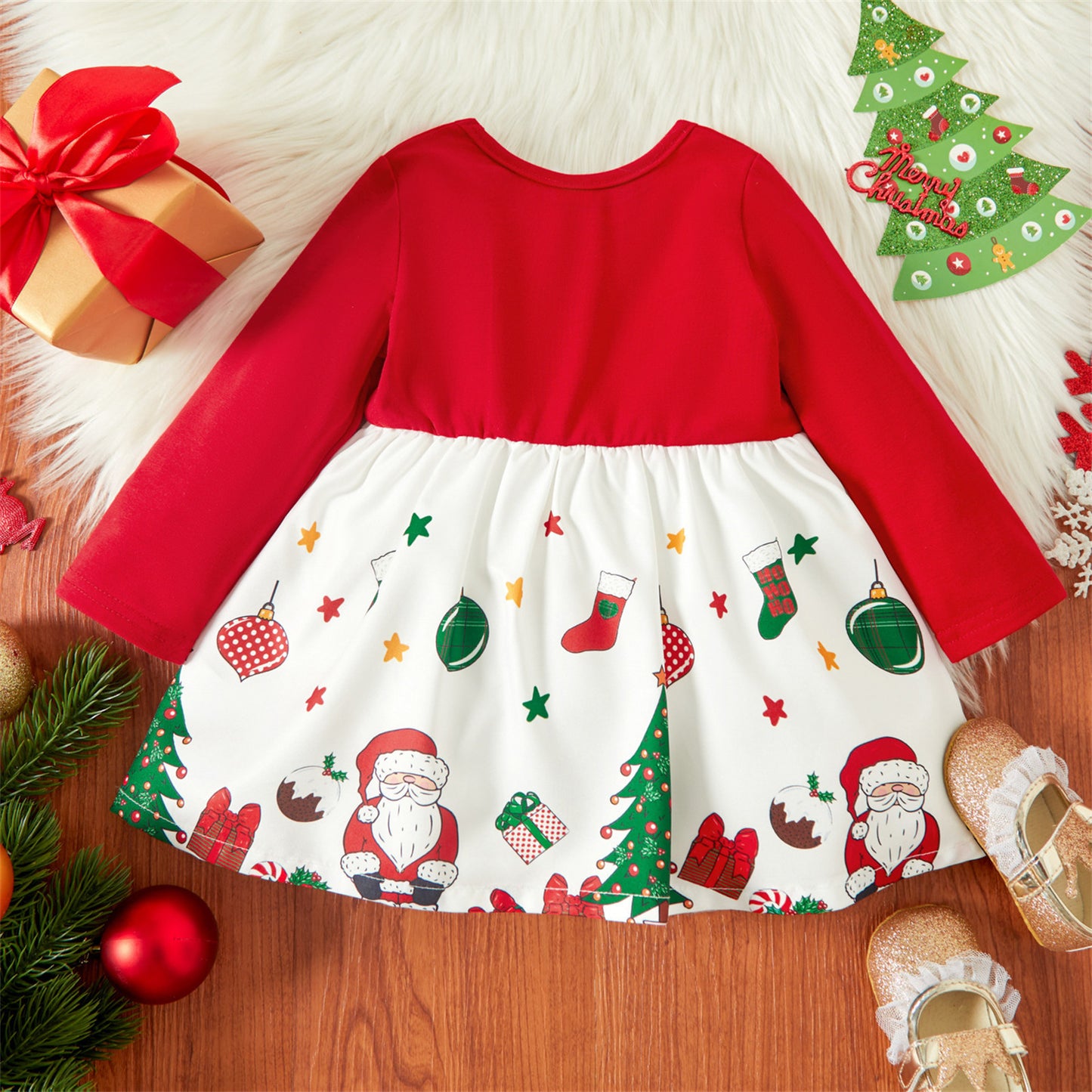 PatPat Christmas Baby Girl Dress – Festive Holiday Outfit for Infants | Winter Party Clothes