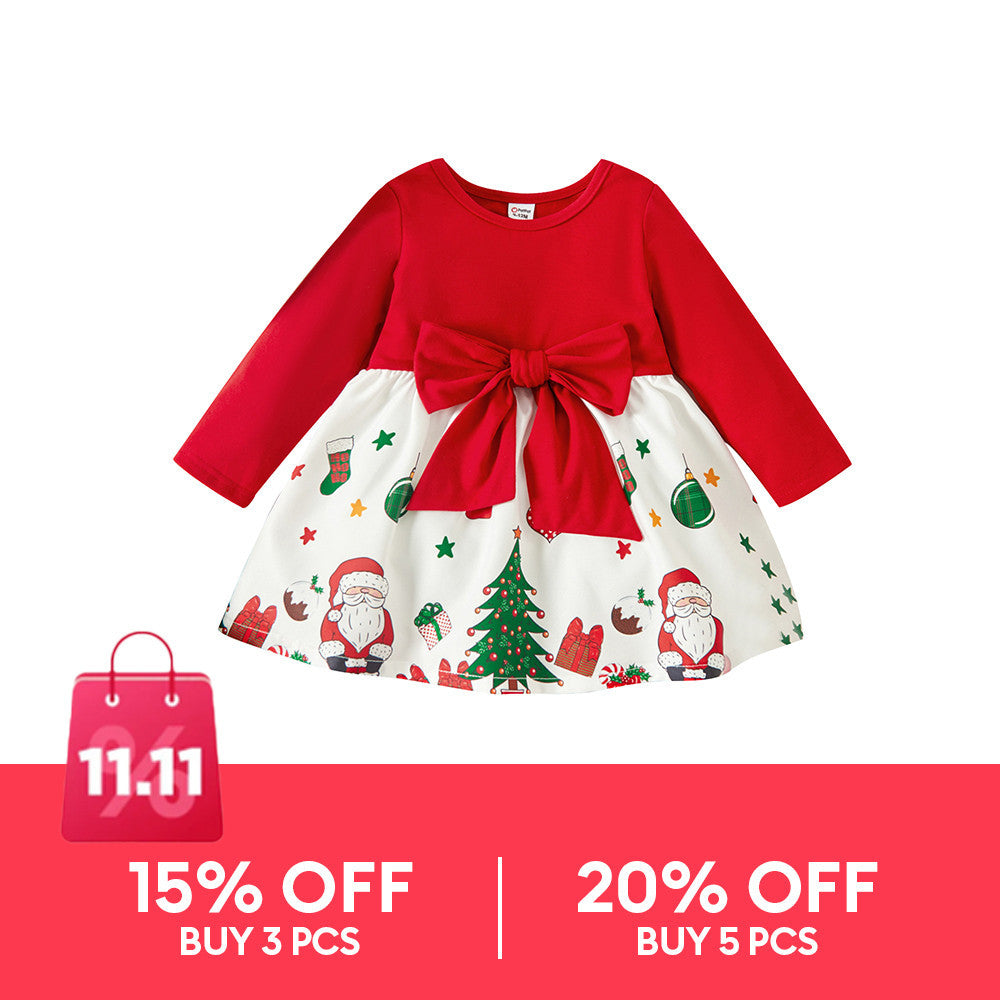 PatPat Christmas Baby Girl Dress – Festive Holiday Outfit for Infants | Winter Party Clothes