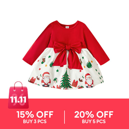 PatPat Christmas Baby Girl Dress – Festive Holiday Outfit for Infants | Winter Party Clothes