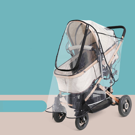 All-Season Transparent Stroller Rain Cover – Windproof & Waterproof Shield