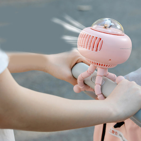 Silent USB Charging Octopus Fan – Shaking Head Stroller Cooling Fan