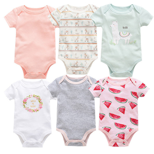 6-Piece Baby Jumpsuit Set – Short-Sleeved Summer Clothes
