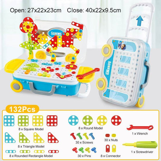 132/308PCS Kids Electric Drill Toy – DIY Educational Puzzle Set