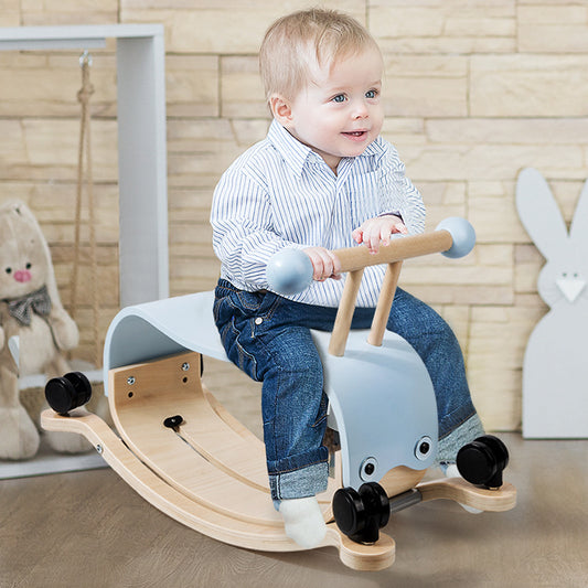 2-in-1 Rocking Horse & Scooter – Early Education Walker for Kids
