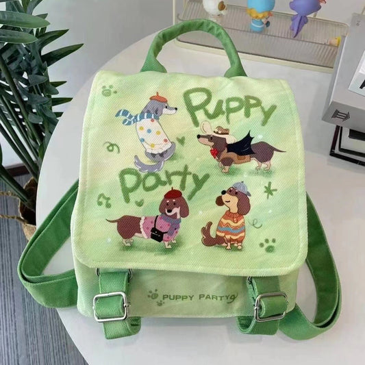Cute Puppy Party Baby Backpack – Casual Student Bag for Kids
