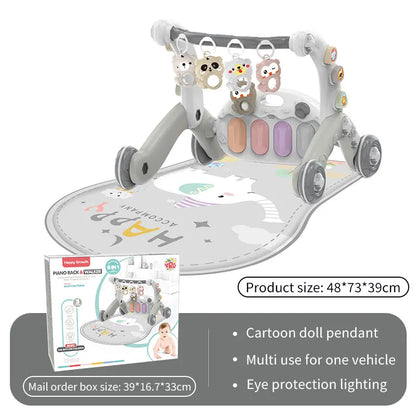 2-in-1 Baby Walker – Music & Light Fitness Frame with Pedal Piano for Early Learning