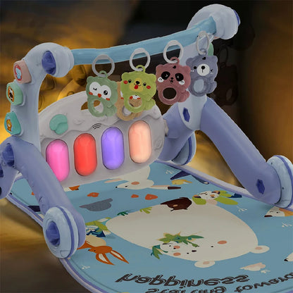 2-in-1 Baby Walker – Music & Light Fitness Frame with Pedal Piano for Early Learning