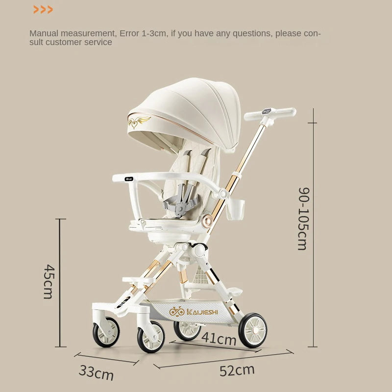 Children's Stroller – 3 Modes, Two-Way Folding, Sit, Lie & Sleep Baby Carriage