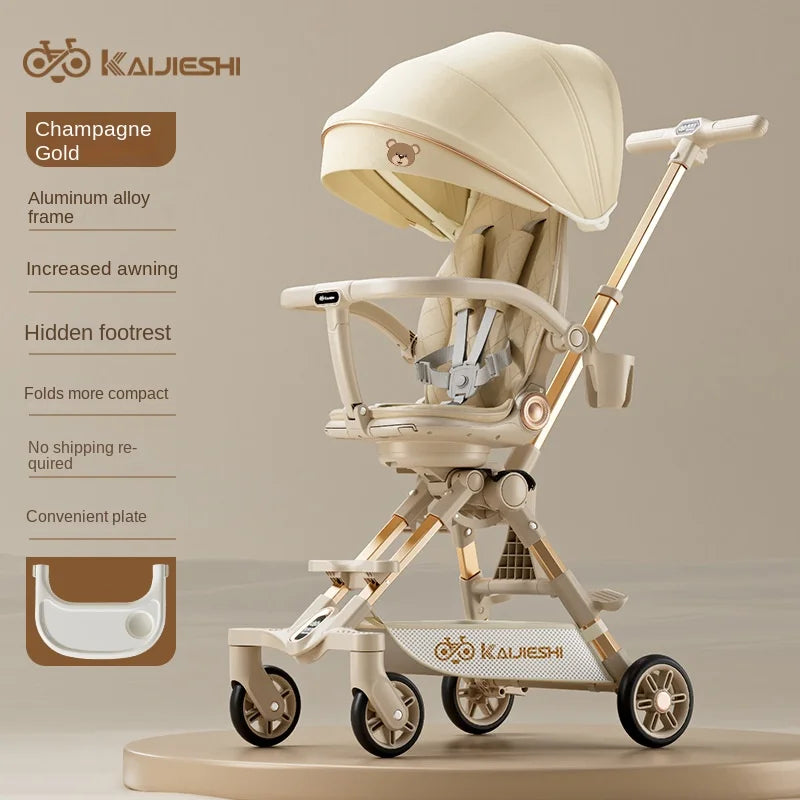 Children's Stroller – 3 Modes, Two-Way Folding, Sit, Lie & Sleep Baby Carriage