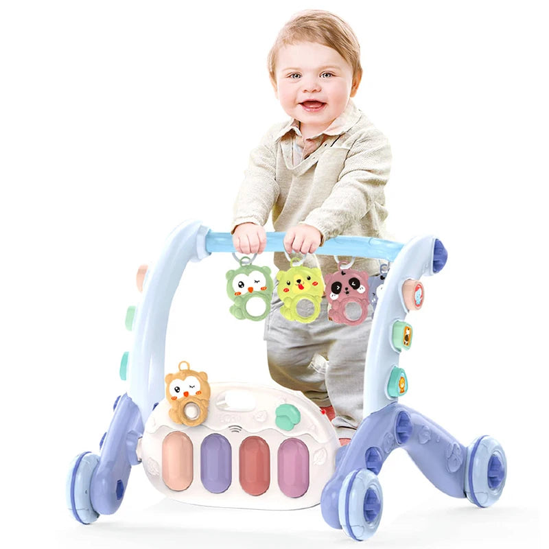 2-in-1 Baby Walker – Music & Light Fitness Frame with Pedal Piano for Early Learning