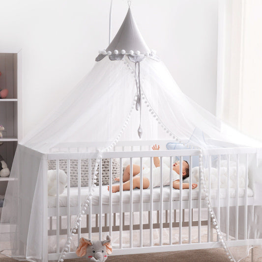 Moon Boat Crib Mosquito Net with Bracket – Full Cover Protection for Babies